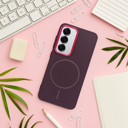 Futerał FRAME MAG COVER kompatybilny z MagSafe do SAMSUNG A55 fioletowy