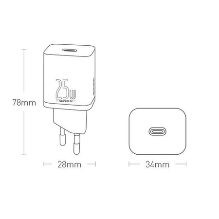Baseus Super Si  Quick Charger 1C 25W EU Black