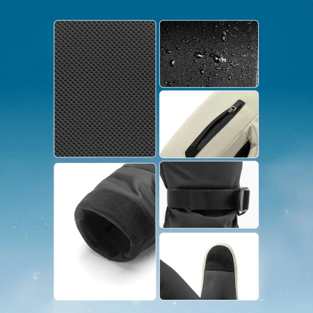 Qunature Skihandschuhe in voller Länge, Größe M – Schwarz