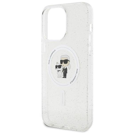 Karl Lagerfeld Karl&amp;Choupette Glitter MagSafe case for iPhone 15 Pro Max - transparent