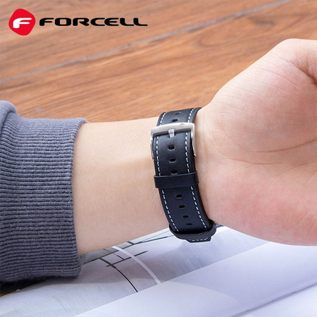 Pasek do Samsung Galaxy Watch Forcell F-Design FS21 skóra ekologiczna 20 mm czarny