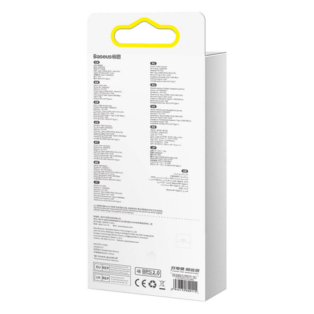 Baseus Bright Mirror 2 retractable cable 3in1 USB Type A - micro USB + Lightning + USB Type C 66W 1.1m purple (CAMJ010105)