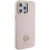 Etui Guess Silicone Logo Strass 4G na iPhone 15 Pro Max - różowe