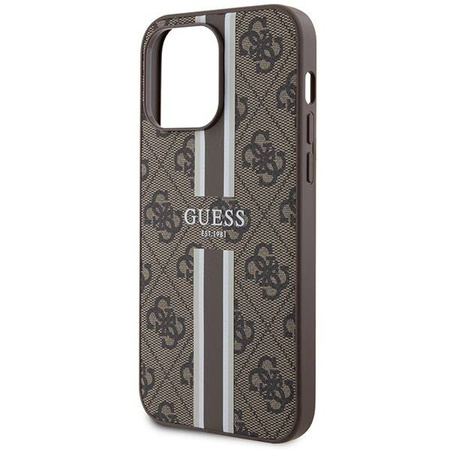 Guess 4G Printed Stripes MagSafe-Hülle für iPhone 15 Pro Max – braun