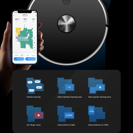 Robot sprzątający odkurzacz UWANT U100 Lite z funkcją mopa + stacja ładująca - szary