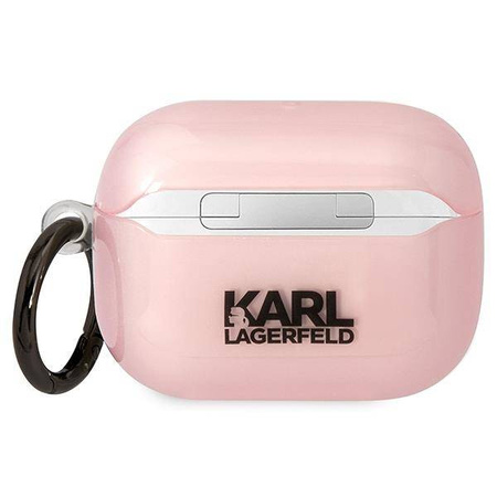 Oryginalne Etui APPLE AIRPODS PRO Karl Lagerfeld Ikonik Choupette (KLAPHNCHTCP) różowe