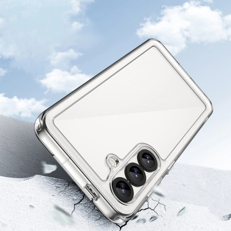 Etui Outer Space Case na Samsung Galaxy S25 Edge pokrowiec z elastyczną ramką - przezroczyste