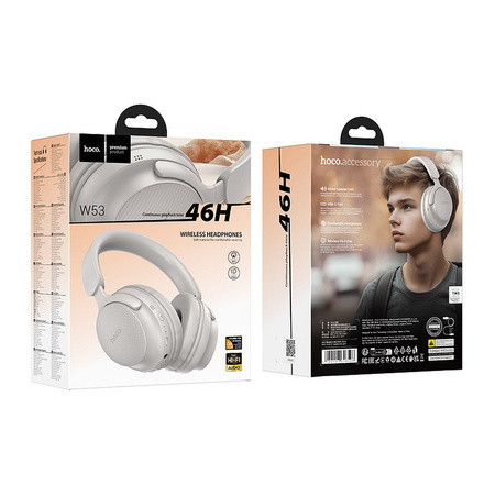 HOCO słuchawki bezprzewodowe bluetooth nagłowne W53 szare
