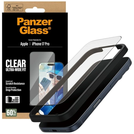 Szkło hartowane PanzerGlass Ultra-Wide Fit EasyAligner na iPhone 17 Pro