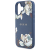Schutzhülle IPHONE 16 Guess Grained Printed Flower Pattern MagSafe blau