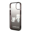 Original Handyhülle IPHONE 14 PLUS Karl Lagerfeld Hardcase Gradient Ikonik Karl & Choupette (KLHCP14MTGKCK) schwarz