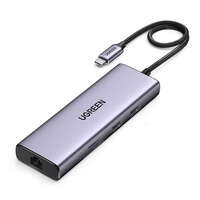 Multifunktionaler HUB 5in1 USB-C - HDMI 1.4 / 3 x USB-A / USB-C PD 100W Ugreen CM511 - grau
