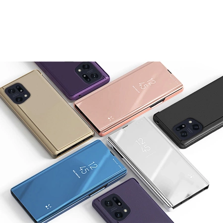 Clear View Case etui Oppo Find X5 Pro pokrowiec z klapką czarne