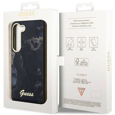 Guess GUHCS23MHTMRSK S23+ S916 schwarz/schwarzer Hartschalenkoffer Golden Marble Collection