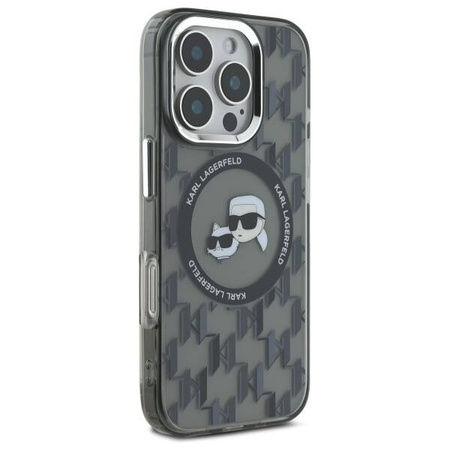 Karl Lagerfeld nakładka do iPhone 16 Pro 6,3&quot; KLHMP16LHMCKMHK czarna Hardcase IML Monogram Karl&Choupette Head MagSafe