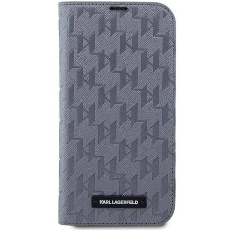 Karl Lagerfeld KLBKP14XSAKLHPG iPhone 14 Pro Max 6,7&quot; Bücherregal Silber/Silber Saffiano Monogram