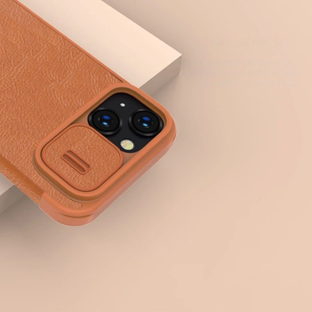 Nillkin Qin Leder Pro Hülle iPhone 14 Plus Kamerahülle Holsterhülle Klapphülle Blau