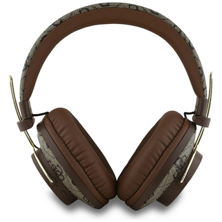 Guess Metal 4G Logo - Bezprzewodowe słuchawki nauszne Bluetooth ENC (brązowy)