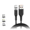 DENMEN KABEL USB 3W1 DENMEN CZARNY D18 MAGNETYCZNY MICRO TYP-C IPHONE 2,4A  1M