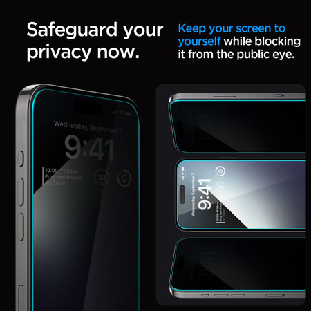 SZKŁO HARTOWANE SPIGEN GLAS.TR ”EZ FIT” IPHONE 15 PLUS PRIVACY