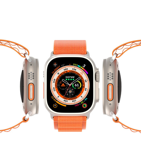 Sportowy pasek ze sprzączką do Apple Watch Ultra / 8 / 7 / 6 / SE / 5 / 4 / 3 / 2 / 1 (42, 44, 45, 49 mm) Dux Ducis Strap GS Version - pomarańczowy