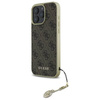 Original Handyhülle IPHONE 16 PRO Guess Hardcase 4G Charms Collection (GUHCP16LGF4GBR) braun
