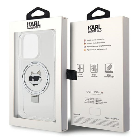 Karl Lagerfeld KLHMP15XHMRSCHH iPhone 15 Pro Max 6,7&quot; weiß/weiß Hardcase Ring Stand Choupette Head MagSafe