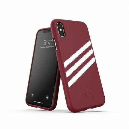 Oryginalne Etui IPHONE X / XS Adidas OR Booklet Case Suede (33282) burgundowe