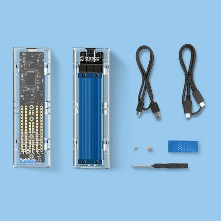Kieszeń dyskowa M.2 NVME na USB-C 10Gbps - niebieska