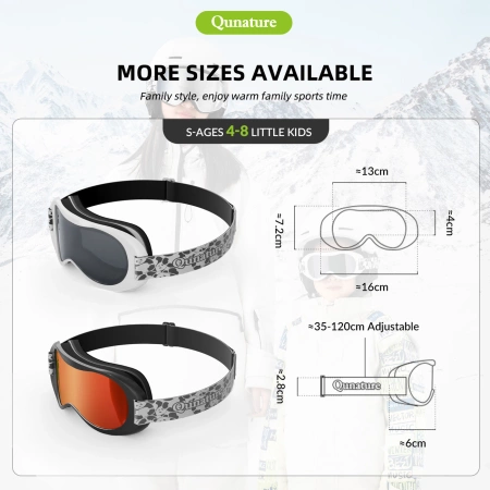 Qunature Panda Kinderskibrille - Schwarz/Weiß