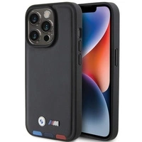 BMW BMHCP15L22PTDK iPhone 15 Pro 6.1" black/black Leather Stamp Tricolor