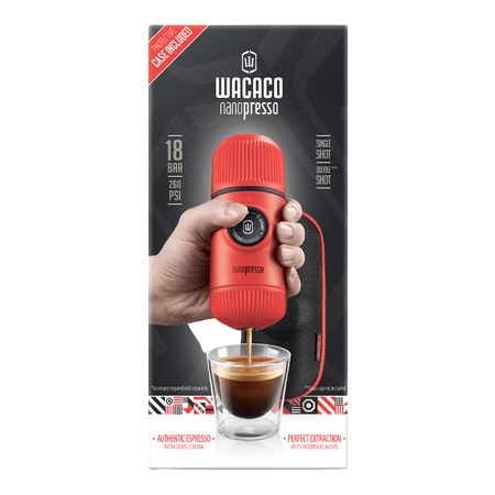 WACACO Nanopresso Portable Coffee Lava Red + Case.