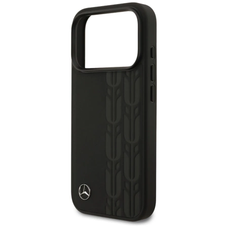 Mercedes Leather Laurel Leaves MagSafe Case für iPhone 17 Pro - Schwarz