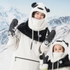 Qunature Panda Heat Transfer Ski Gloves Kids Size S - Black/White