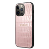 Guess nakładka do iPhone 13 Pro 6,1" GUHCP13LPCRBPI różowa hard case Croco Collection