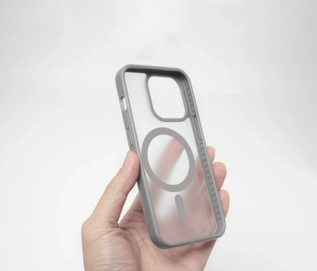 LAUT Huex Protect case with MagSafe for iPhone 15 Pro Max - gray