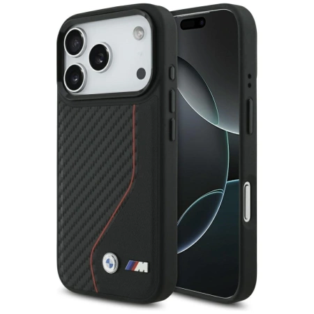 BMW M Carbon Line &amp; Logo MagSafe Case for iPhone 17 Pro - Red