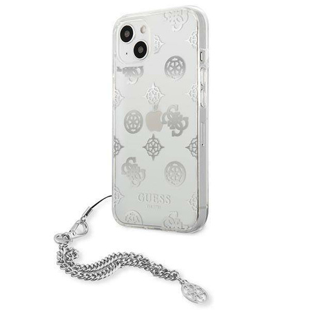 Guess GUHCP13SKSPESI iPhone 13 mini 5,4" srebrny/silver hardcase Peony Chain Collection