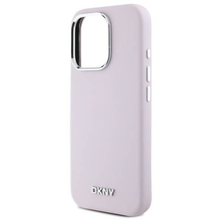 Original Handyhülle IPHONE 16 PRO MAX DKNY Hardcase Liquid Silicone Small Metal Logo MagSafe (DKHMP16XSMCHLP) rosa