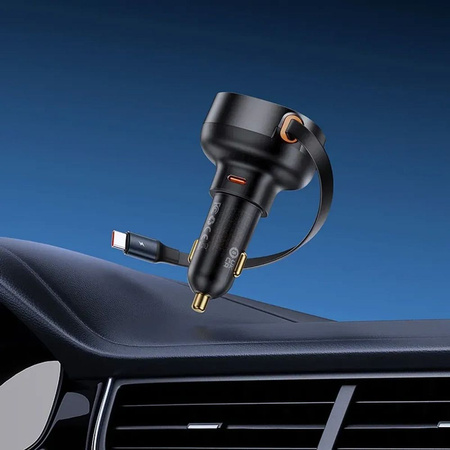 Baseus Enjoyment Pro USB-C (weiblich) / USB-C (männlich) 60W Autoladegerät - Schwarz