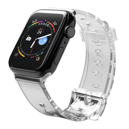 Pasek silikonowy bransoleta bransoletka Strap Light do zegarka Apple Watch 38 / 40 mm - czarny