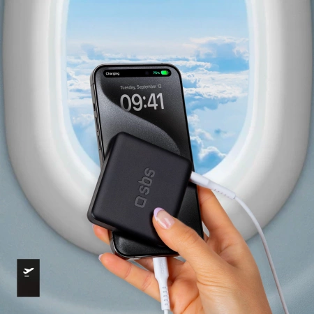 Powerbank SBS NanoTube 5000 mAh High-Density - schwarz