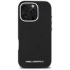 Original Case IPHONE 16 PRO MAX Karl Lagerfeld Saffiano Full Wrapped Elongated Metal Logo MagSafe black