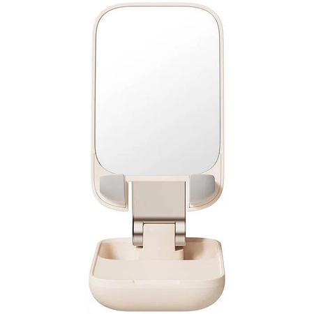 Verstellbarer Telefonständer mit Spiegel Baseus Seashell Series – Beige