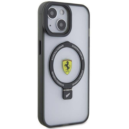 Ferrari FEHMP15SUSCAH iPhone 15 6.1&quot; transparent hardcase Ring Stand 2023 Collection MagSafe