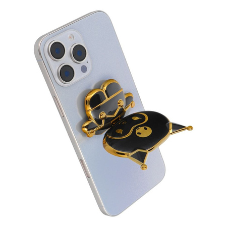 Stojak na telefon LALKA - naklejany - czarny