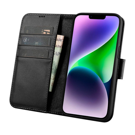 iCarer Wallet Case 2in1 Case iPhone 14 Plus Leather Flip Cover Anti-RFID Black (WMI14220727-BK)