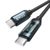 BWOO Pleciony kabel USB-C do USB-C 60W z animowanym podświetleniem, 1m