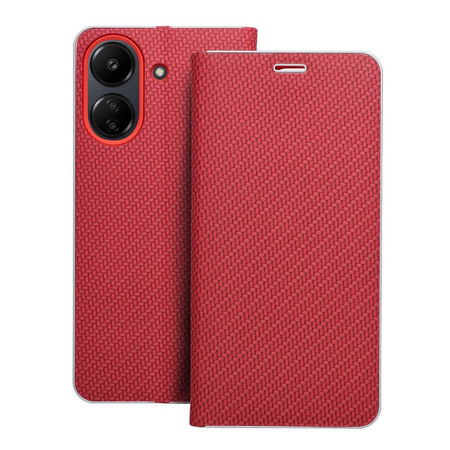 Kabura LUNA Book Carbon do XIAOMI Redmi 13C / POCO C65 czerwony