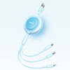 Baseus Bright Mirror 2 kabel przewód 3w1 USB Typ A - micro USB + Lightning + USB Typ C 3.5A 1.1m fioletowy (CAMJ010005)